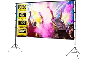 Projector Screen with Stand 100 inch Portable Projection Screen lejiada 16:9 4K HD Projections Movies Screen with Carry Bag for Indoor Outdoor Home Theater Backyard Cinema Travel