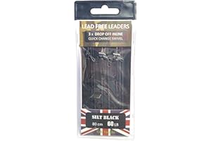 TJR Tackle Carp Leaders Solid Bag Lead Free Drop Off QC Swivels 3 per pack …
