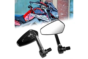 LOKLISUM Rétroviseur de Moto Aluminium Rétroviseu Embout de Guidon Moto Latéraux Miroirs Arrière Compatible avec Yamaha MT03 MT07 MT09 MT10 MT15 MT125 FZ1/FZS1000 FZ6 FZ6R XJ6 TMAX530 TMAX500 (Blanc)