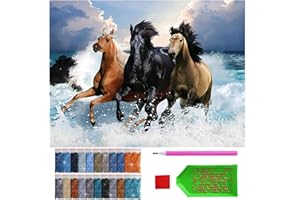 ARTULIO Diamond Painting Pferd Set – 5D Diamant Painting Bilder 30x40 cm mit Diamond Painting Zubehör für Kinder und Erwachsene - Crystal Art für Home Wand Deko