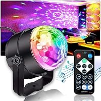 Discokugel, MORFIT LED Disco Licht Party Licht Musikgesteuert Bühnenbeleuchtung 3W RGB Sprachaktiviertes Kristall Magic…
