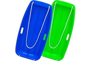 AKLIFFE Schlitten Bob Schlitten Kinder mit 2 Zugseil, 89 cm Bob Schlitten Erwachsene zum Rodeln mit Handgriffe für Unisex Kinder Erwachsene Wintersport