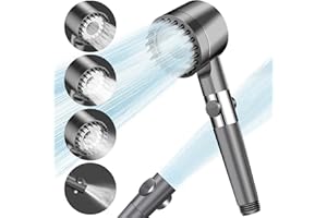 KAIABRAIN Hard Water Filter Shower Head, 3+1 Spray Jet Modes High Pressure Shower Head, Handheld Massage Shower Filter for Adults Children Pets Home