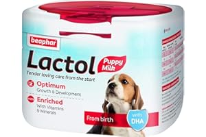 Beaphar | Lactol Puppy Milk Replacer | Complete Nutritious Feed for Newborn, Weaning & Hand Rearing Puppies | Includes DHA | Enriched with Vitamins & Minerals | 250g