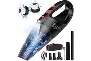 UXWEN Portable Handheld Vacuum Cleaner, Car Hoovers Cordless 8000Pa, 120W Rechargeable Hand Held Vacuuming Dust Busters with 2 Filters for Home/Office/Pet/Car/Hair