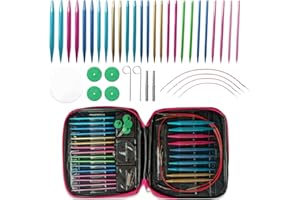 Yosoo 2,75mm-10mm Kit Aiguilles à Tricoter,Taille 13,Aiguilles à Tricoter en Aluminium interchangeables avec Sac