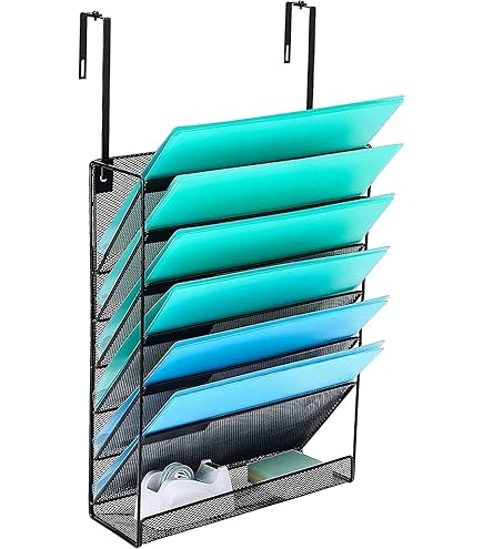 Ultimate Office 10 Tier Mesh Wall File Organizer With 18 PocketFile Clear Doc