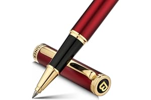 BEILUNER Stylo roller de luxe, plaqué or véritable, recharge Schneider 850, avec coffret cadeau