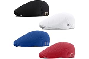 Geebuzz Mesh Newsboy Hat for Men Women Summer Adjustable Ivy Gatsby Cabbie Driving Hunting Hat