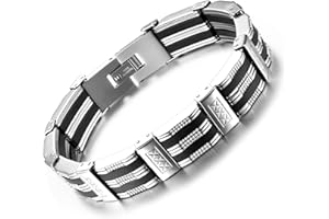 YADOCA Bracelet Hommes Acier Inoxydable Gourmette Homme Bracelets pour Hommes Garçons Argent Bracelet 19cm/21cm Bijoux Homme Cadeau pour Papa Fils Frère Mari