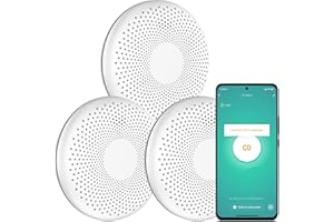 Aroha Smart Connect Rilevatore Di Fumo E Monossido Di Carbonio WiFi - Batteria Da 10 Anni - Allarme Antincendio & Monossido Carbonio - 3 pezzi