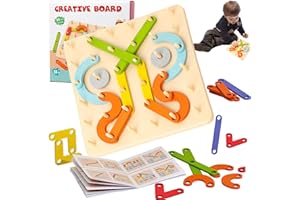 PKKP Montessori Stecktafel Puzzle, Montessori-Steckbrettpuzzle, Holz Geobrett - Montessori Spielzeug ab 3 Jahre, Holzpuzzle Lernspielzeug, Geschenk für Jungen und Mädchen