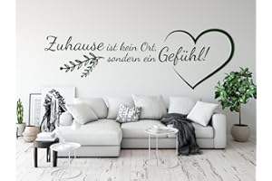 ‎TJAPALO tjapalo® a33 Flur Wandtattoo Zuhause ist kein Ort sondern ein Gefühl Wohnzimmer Wandspruch Zuhause ist Wanddeko Flur Diele Wandaufkleber Wandtattoo Wohnzimmer, Größe: B100xH32cm, Farbe: schwarz