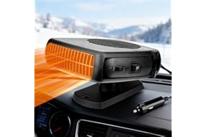 DAMIGHT Car Heater,12V Portable Car Heater,Anti-Fog and Defroster Auto Windscreen Heater Fan,Plugs Into Cigarette Lighter,2in1Fast Heating/Cooling Car Heater,Automobile Windshield Defogger and Defroster