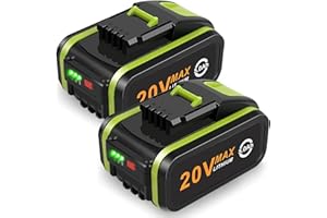 2 Pack 20V 5.0Ah Battery for Worx, ASUNCELL Li-ion Replacement Battery for 20V WA3551, WA3551.1 WA3553 WA3553.2 WA3641 WG629E WG546E WU268 WX166.4 Compatible with Worx Cordless Power Tools