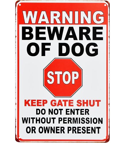 Warnschild 'Beware Of Dogs' Aus Aluminium - 20,3x30,5 Cm, Wetterfest, Mit 4 Aufhängebohrungen, Für Garten, Hof, Zaun