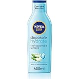 NIVEA SUN Latte Doposole Hydrate in maxi flacone da 400 ml, Crema doposole con aloe vera bio e acido ialuronico, Crema corpo 