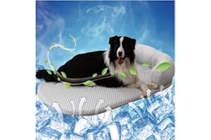 GOZYLA Kühlmatte für Hund Selbstkühlende Hundematte Sommer Haustiere Kühlmatte Waschbare mit Reißverschluss Eisseidenunterlage rutschfeste Weiche Kühldecke für Hunde(Gray,80 x 60cm)