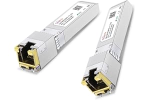 GIQITCK 2Pack 10GBASE-T SFP+ RJ45 Transceiver, 1.25G/2.5G/5G/10G SFP+ to RJ45 Copper Module for Cisco SFP-10G-T-S, Ubiquiti UniFi UF-RJ45-10G, Netgear, D-Link, Supermicro, TP-Link, Linksys, up to 30m