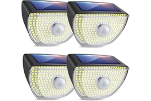 ZFITEI Upgraded Solar Lights Outdoor Garden, 200 LED Solar Lights, IP65 Waterproof Solar Security Light Outdoor Motion Sensor,280ºWide Angle Garden Lights for Front Door, Yard, Garage, (4Pack)