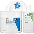CeraVe Moisturising Cream with Hydrating Cleanser Travel Size Bundle - Moisturising Cream 454g & Hydrating Cleanser 88ml
