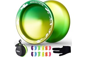YOSTAR JoJo Profi v10, Trick JoJo mit LEERLAUF, Finger Spin Yoyo für Erwachsene, Unresponsive Metall Jo-Jo Spielzeug, Profi Yoyo für Jungen Mädchen, mit 12 Schnur, Fall, Handschuh