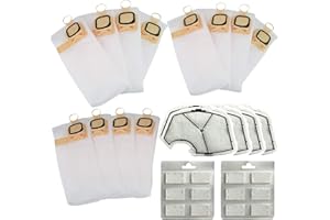 Tomkity 28 Pezzi Kit di Ricambi Sostituzione per Vorwerk Folletto VK140 VK150 Compreso 12 Sacchetti + 12 Profumini + 4 Filtri(VK140/150)