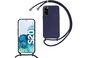MBSLFY Silikon Handykette für Samsung Galaxy S20 Necklace Hülle mit Band, Verstellbarer Halskette Handyhülle, Handyhülle für zum Umhängen, Case mit Schnur, Navy blau