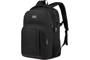 YIORMIOR Zaino Uomo Donna, Zaino Scuola Superiore Media Università per PC Portatile 15.6 Pollici con Porta di Ricarica USB