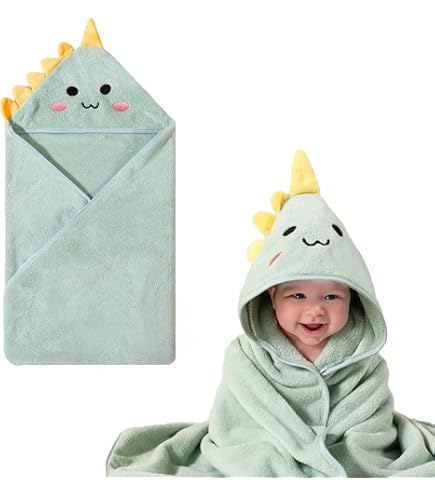 Huiguli Newborn Baby Towel, Animal Hooded Towels, 0-3 Years