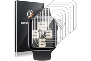 LK 8 sztuk folii ochronnej do Apple Watch Series SE3/SE2/SE/6/5/4 44 mm folia ochronna na wyświetlacz, pełne pokrycie, bez pęcherzyków powietrza, pełne pokrycie, wysoka jakość HD, elastyczna i odporna