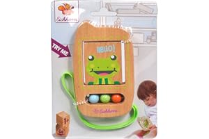 Eichhorn mit Spiegel-100003461 Teléfono con función giratoria, tamaño: 7 x 11 cm, Madera de Haya, KT, 1J+, Color carbón (Simba 100003461)