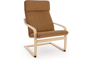 Vinylla Armchair Replacement Cover Made for Ikea Poang Chair (Cushion Design 1, Polyester - Khaki)