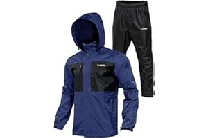 Rodeel Waterproof Fishing Rain Suit for Men (Rain Gear Jacket & Trouser Suit)