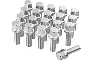 GAsupply 20pcs R13 Ball Seat Alloy Wheel Bolts | M14x1.5, 28mm Thread, 17mm Hex | Replacement Bolt Kit for Most Audi Volkswagen OEM WHEELS (Chrome)