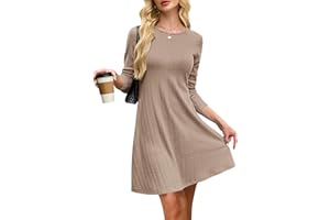 AUSELILY Abito Maglione Donna Vestito Maglia Donna Invernali Casual a Maniche Lunghe Vestito Premaman Tunica