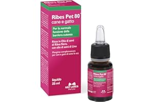 NBF Lanes | Ribes Pet 80 Cane e Gatto, Gocce Appetibili 25 ml, per la Normale Funzione della Barriera Cutanea