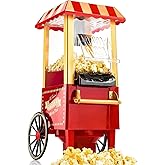 Coverzone Patlamış Mısır Makinesi &ndash; Yağsız ve Sağlıklı Popcorn Yapma Makinesi, 5 Dakikada Hazır, Şeffaf Kapaklı, Kompakt Tasa
