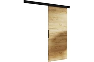 KIER FURNITURE Türen MALIBU 90 Moderne Schiebetüren - Wandschiebetür - Universal Links und Rechts - Metallschiebesystem - Robust, Haltbar - Stabil, Langlebig - Craft Eiche B96xH205xT1,6 cm