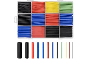 CAREHABI 800 Pièces Gaine Thermorétractable Etanche, Assortiment de tubes Thermoretractables Noir Bleu Rouge Jaune Vert - 1 à 13 mm - pour Fil Electrique Câbles isolants