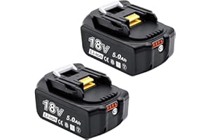 AKKOPOWER 2Packs 18V Battery for BL1850 Battery 5000mAh Replacement Battery for BL1860B BL1855 BL1840 BL1830 LXT-400 BL1820B BL1815 BL1850 Battery 5.0Ah