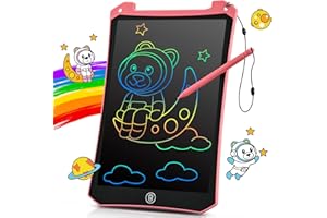 BlueSwan Tablette Dessin Enfant Jouet 2 3 4 5 6+ ans, 10 Pouces LCD Ardoise Magique Coloré, Activités de Voyage pour Tout-petits, Voiture, Avion, éducatifs Cadeau Essentiels pour Garcon Fille, Rose
