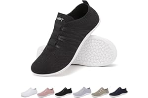Merdoo Unisex Barfußschuhe Bequeme Laufschuhe Atmungsaktiv Fitnessschuhe Leichte Sportschuhe Zero-Drop Sohle Walkingschuhe rutschfest Turnschuhe Weich Hallenschuhe Slip On Sneaker Gr.37-45