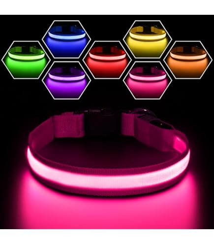 PcEoTllar LED Hondenhalsband Oplaadbaar, Knipperend LED Halsband 7