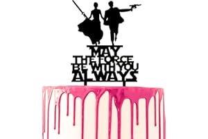 CARISPIBET decorazione per torta nuziale con la scritta "May the force be with you always" film ispirati a tema cinematografico decorazione per torta geek