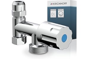 KIRCHHOFF GA-Zusatzventil, Chrom, 3/8"IG x 3/4"AG x 3/8"AG x 10 mmQ mit