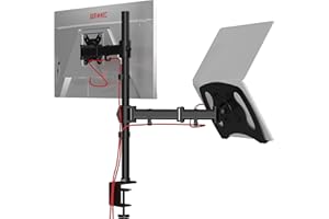 ‎DURONIC Duronic DM25L1X1 Uchwyt do monitora i laptopa 8kg | VESA 75 lub VESA 100 | wieszak | ramię | uchwyt do laptopa | podstawka do laptopa i monitor | stojak | regulacja monitora | komponenty stalowe | 13-27"
