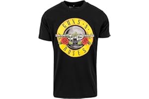 MERCHCODE Camiseta Guns N Roses Classic con Logo – Camiseta Negra para Hombre de Algodón, Regular Fit, Streetwear, Tallas XS-5XL