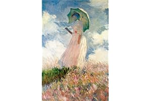 ZHYAUNZ 5D DIY Diamond Painting Kit Donna con parasole Claude Monet Punto croce Mosaico Ricamo Strass Pieno e rotondo Trapano Manuale Hobby Home Decor 30x40cm