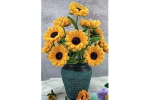 YOOTOM Cure-Pipes Tournesol Création,Fils chenille Creatifs pour 15 Tournesol Bouquets,Fleurs Marguerites de fabrication à tige de chenille（Fils Chenille -2200pcs,Bâtons,Ruban adhésif,Colle)